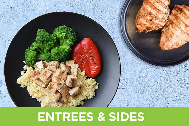 Gluten free entrees - chicken with roasted sides