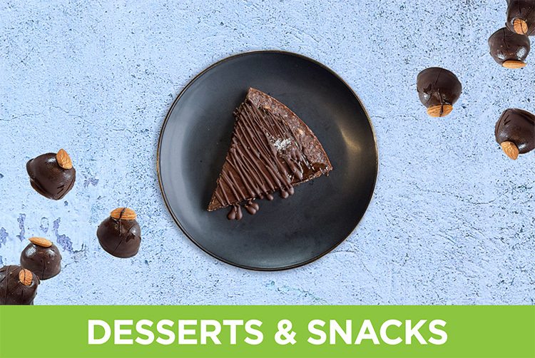 Gluten-free desserts and healthy snacks - brownie slice and protein bites